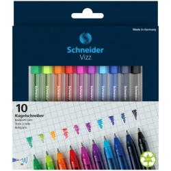 Długopis SCHNEIDER VIZZ M 10szt. w etui mix kolorów