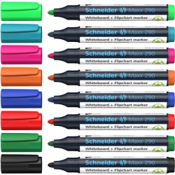 Marker SCHNEIDER do tablic Maxx 290, okrągły, 2-3mm, 8 szt. w etui, mix kolorów