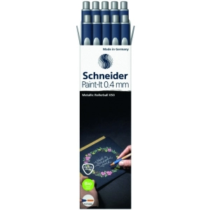 Długopis żelowy SCHNEIDER Paint-It 050, metaliczne 0,4 mm, srebrny metalik-279790