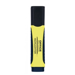 Zakreślacz OFFICE PRODUCTS 17055619- z gumowym uchwytem 2-5mm -  żółty