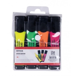 Zakreślacz OFFICE PRODUCTS 17055619- z gumowym uchwytem 2-5mm -  mix op.4
