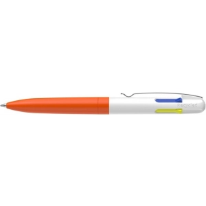 Długopis SCHNEIDER TAKE 4 Neon, M, 4 kolory wkładu, pomarańczowo-biały-280004