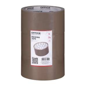 Taśma pakowa OFFICE PRODUCTS 48mm x 50y 36mic op.3szt. - brązowa