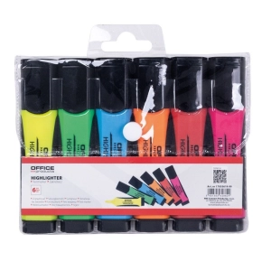 Zakreślacz OFFICE PRODUCTS 17055619- z gumowym uchwytem 2-5mm -  mix op.6