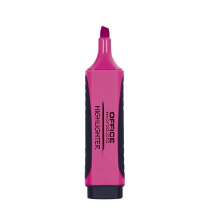 Zakreślacz OFFICE PRODUCTS 17055619- z gumowym uchwytem 2-5mm -  różowy-280835