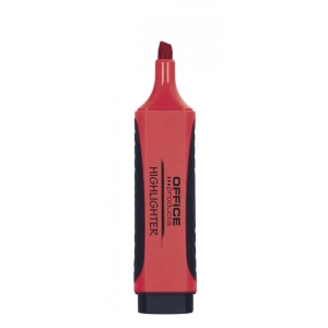 Zakreślacz OFFICE PRODUCTS 17055619- z gumowym uchwytem 2-5mm -  czerwony-280837