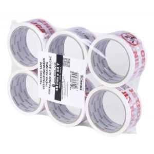 Taśma pakowa OFFICE PRODUCTS ostrożnie nie rzucać 48mm x 50y 36mic 1szt. biała-280844