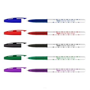 Długopis TOMA w gwiazdki TO-059 superfine 0,5mm - czerwony-280897
