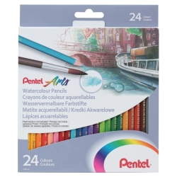 Kredki PENTEL ołówkowe 24 kolorów akwarelowe-303598