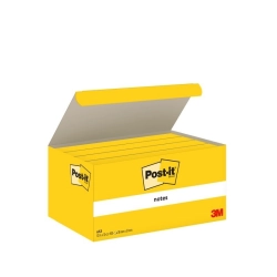 Karteczki samoprzylepne POST-IT , klasyczne, 38x51mm, 3x100 kart., żółte