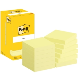 Karteczki samoprzylepne POST-IT 76x76mm, 12x100 kart., żółte
