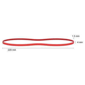 Gumki recepturki D.RECT 1,5x4mm LFL 220mm śr. 140mm op.1kg. - czerwone-281385