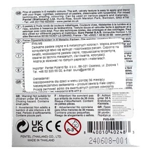 Kredki PENTEL pastele olejne 6 kolorów PHN-M6 - metaliczne -281403