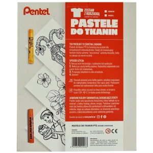 Zestaw PENTEL pastele do tkanin z koszulką + pióro-281409