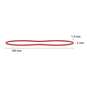 Gumki recepturki D.RECT 1,5x2mm LFL 190mm śr. 120mm op.1kg. - czerwone-281472