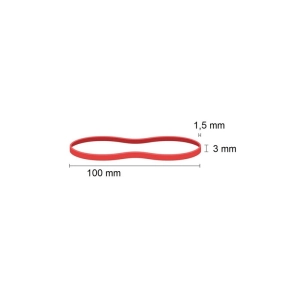 Gumki recepturki D.RECT 1,5x3mm LFL 100mm śr. 60mm op.1kg. - czerwone-281478