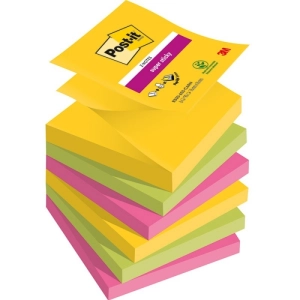 Karteczki samoprzylepne POST-IT Super Sticky Z-Notes, CARNIVAL, 76x76mm, 6x90 kart.