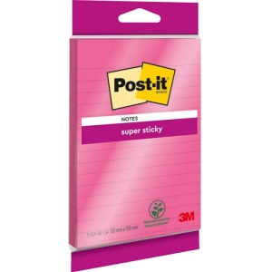 Karteczki samoprzylepne POST-IT Super Sticky XXL w linię, 101x152mm, 45 kart., różowe-281859