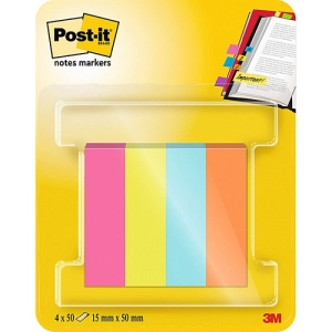 Zakładki indeksujące POST-IT 670-4POP-EU, papier, 12,7x44,4mm, 4x50 kart., mix kolorów neon