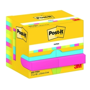 Karteczki samoprzylepne POST-IT, ENERGETIC, 38x51mm, 12x100 kart.