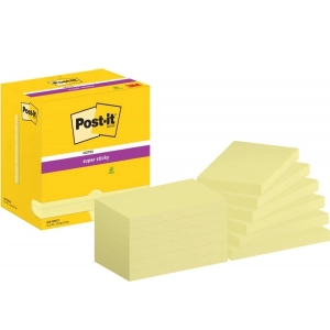 Karteczki samoprzylepne POST-IT Super Sticky 655-S, 127x76mm, 12x90 kartek, jaskrawo żółte