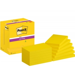 Karteczki samoprzylepne POST-IT Super Sticky 655-12SSCY-EU 127x76mm op.12x90 kart. - żółte
