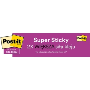Karteczki samoprzylepne POST-IT Super Sticky, 47,6x47,6mm, 12x90 kart., paleta Carnival-281989