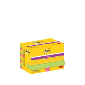 Karteczki samoprzylepne POST-IT Super Sticky, 47,6x47,6mm, 12x90 kart., paleta Carnival-281992