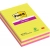 Karteczki samoprzylepne POST-IT Super Sticky, 127x203mm, 4x45 kart., w linie, mix kolorów