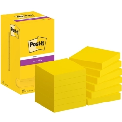 Karteczki samoprzylepne POST-IT Super Sticky 654-S, 76x76mm, 12x90 kart., żółte