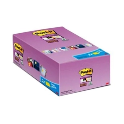 Karteczki samoprzylepne POST-IT Super Sticky 655-P16SSCY-EU, 127x76mm, 16x90 kart., żółte, 2 bloczki GRATIS