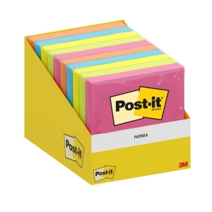Karteczki samoprzylepne POST-IT 76x76mm, 1x100 kart., mix kolorów
