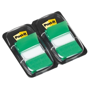 Zakładki indeksujące POST-IT 680-G2EU, PP, 25x43mm, 2x50 kart., zielone-282065
