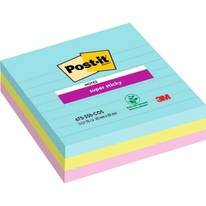 Karteczki samoprzylepne POST-IT Super Sticky w linie 675-SS3-MIA 101x101mm 3x70 kart. paleta Miami