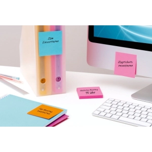 Karteczki samoprzylepne POST-IT Super Sticky (654-6SS-PNK), 76x76mm, 6x90 kart., fuksja-282096