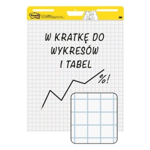 Arkusze konferencyjne Post-it Super Sticky, na flipchart, 63,5x76,2cm, w kratkę do wykresów, 30 kart., białe-628101