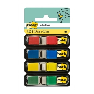 Zakładki indeksujące POST-IT (683-4) PP 12x43mm 4x35 kart. mix kolorów-625241