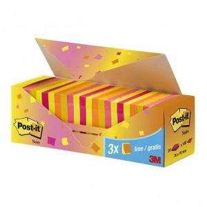 Karteczki POST-IT 654-NP24 76x76mm 21+3x100 kart. mix kolorów 3 bloczki GRATIS-630625