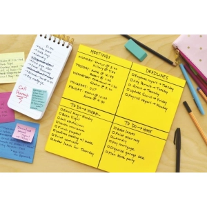 Karteczki samoprzylepne POST-IT Super Sticky Big Notes (BN11 -EU), 280x280mm,1x30 kart., żółty-282236