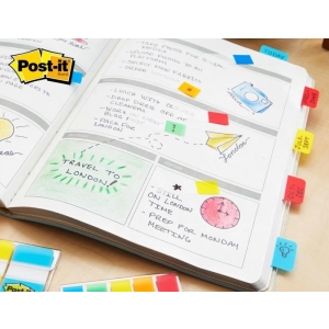Zakładki indeksujące POST-IT do archiwizacji 686-AL, PP, silne, 38x25,4mm, 2x8 kart., mix kolorów-282273