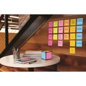 Karteczki samoprzylepne POST-IT Super Sticky 654-SS-VP24COL, 76x76mm, 24x90 kart., mix kolorów, 3 bloczki GRATIS-282286
