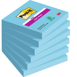 Karteczki POST-IT Super Sticky (654-6SS-EB), 76x76mm, 1x90 kartek, niebieski-625441
