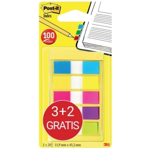 Zakładki POST-IT (683-5CBP) 11,9mmx43,1mm 3x20+2x20 mix kolorów-662132