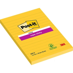 Karteczki POST-IT Super sticky (660-S) 102x152mm 1x75 kart. żółty-630897