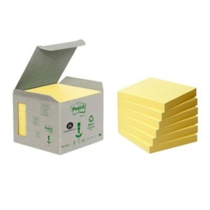 Karteczki samoprzylepne POST-IT 654-1B 76x76mm 6x100 kart. EKO żółte