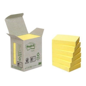 Karteczki samoprzylepne POST-IT 653-1B ekologiczne 38x51mm 6x100 kart. żółte
