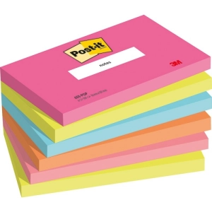 Karteczki samoprzylepne POST-IT POPTIMISTIC, 76x127mm, 6x100 kart.