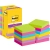 Karteczki samoprzylepne POST-IT Super sticky, 76x76mm, 12x90 kart., mix kolorów