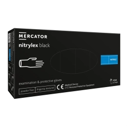 Rękawiczki nitrylowe MERCATOR nitrylex basic op.100 rozmiar L - czarne