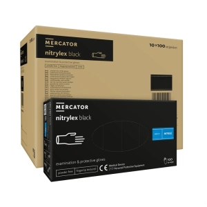 Rękawiczki nitrylowe MERCATOR nitrylex basic op.100 rozmiar XS - czarne-283364